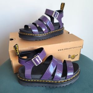 DocMartens Blaire Patent Sandals Purple